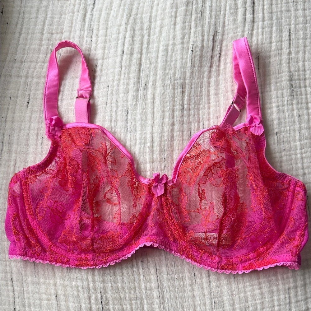 Mimi Holliday 32E Lace and Silk Sheer Bra